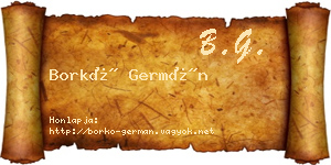 Borkó Germán névjegykártya